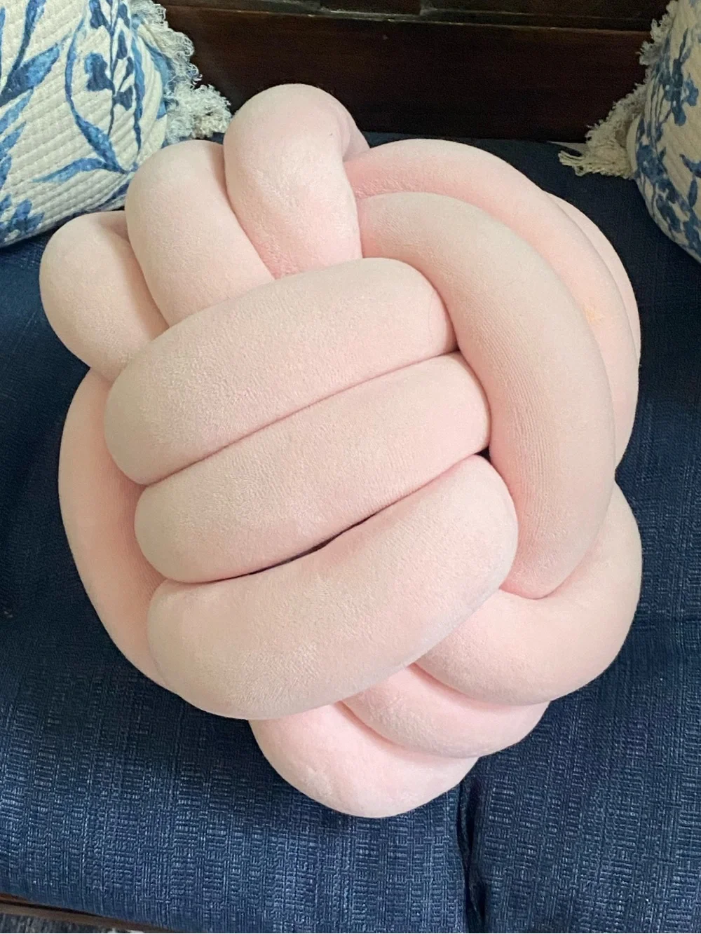 Plush Knot Accent Throw Pillow - Light Pink